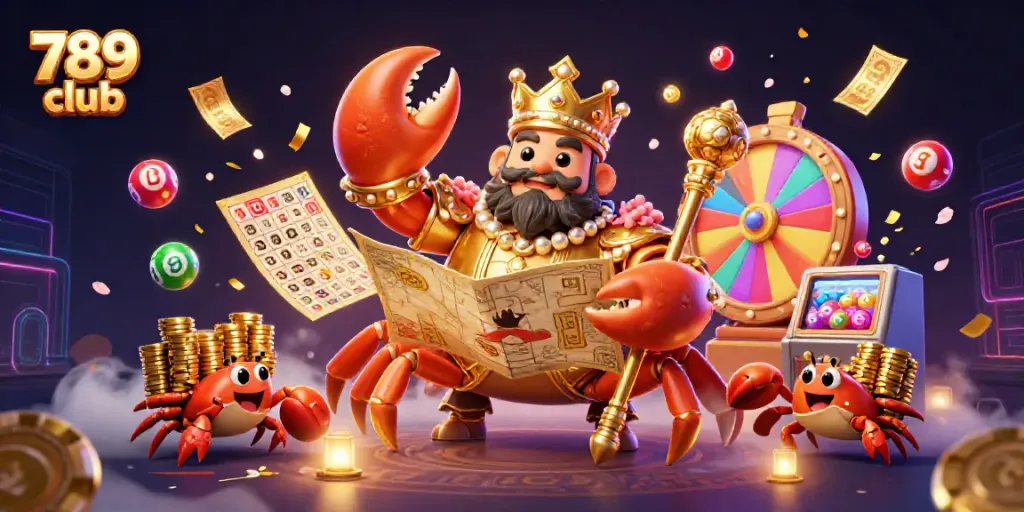 Experience the excitement of 789 club with vibrant games, colorful elements, and dynamic action in this captivating casino scene.