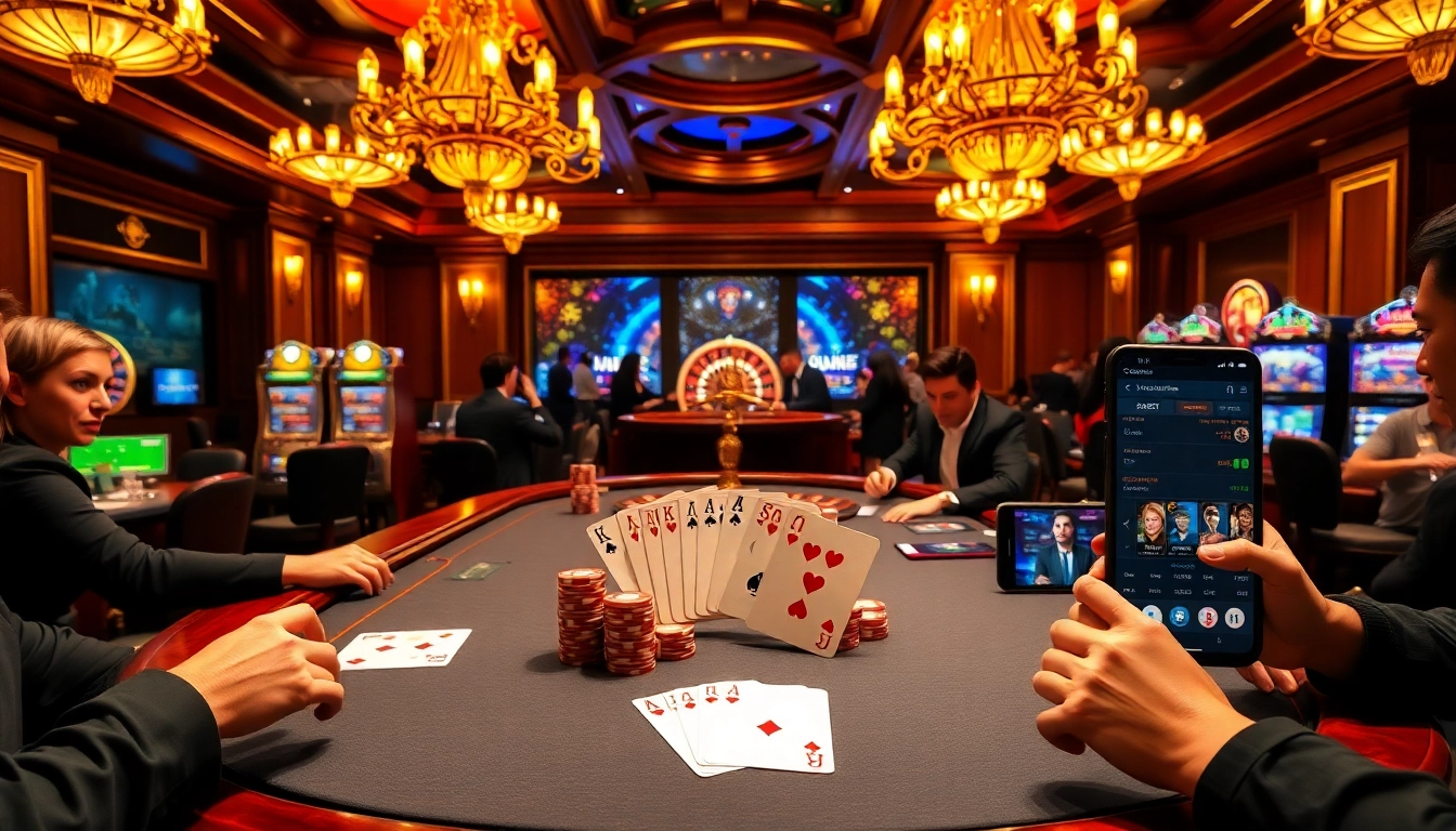 Engaging scene at https://f8betb1.com/ with players at a poker table, showcasing excitement and strategic betting.