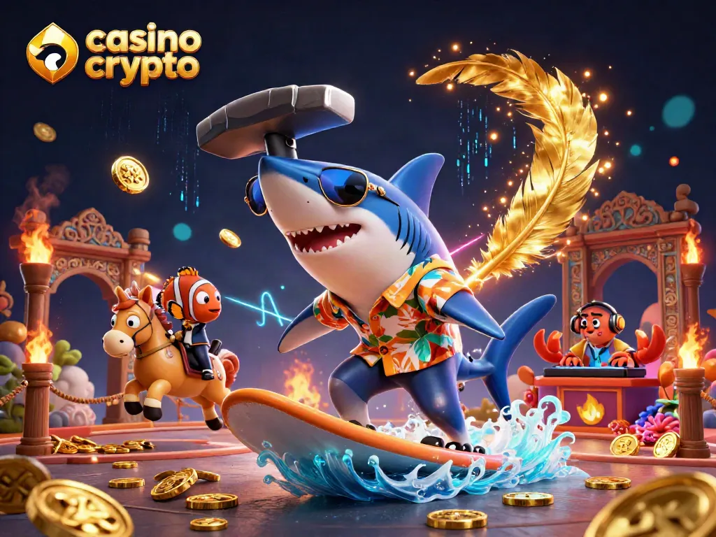 Gioca al casinò crypto con elementi unici come squali e monete d'oro.