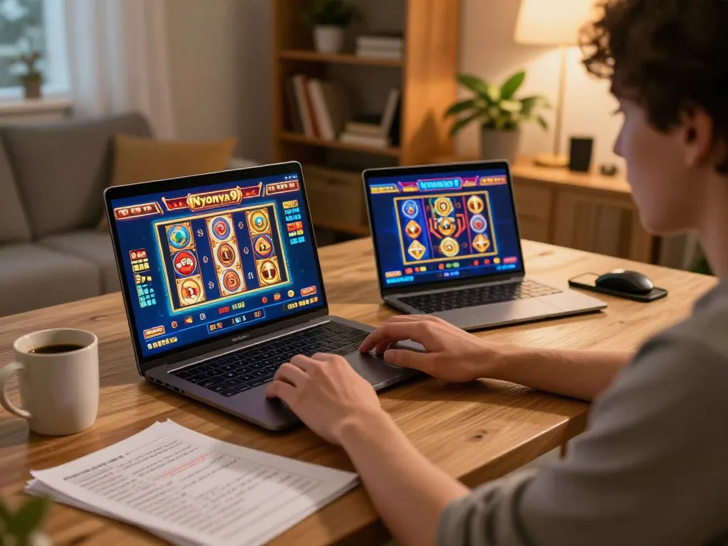 Nyonya9 online gaming session with a player engaged in strategic gameplay at home