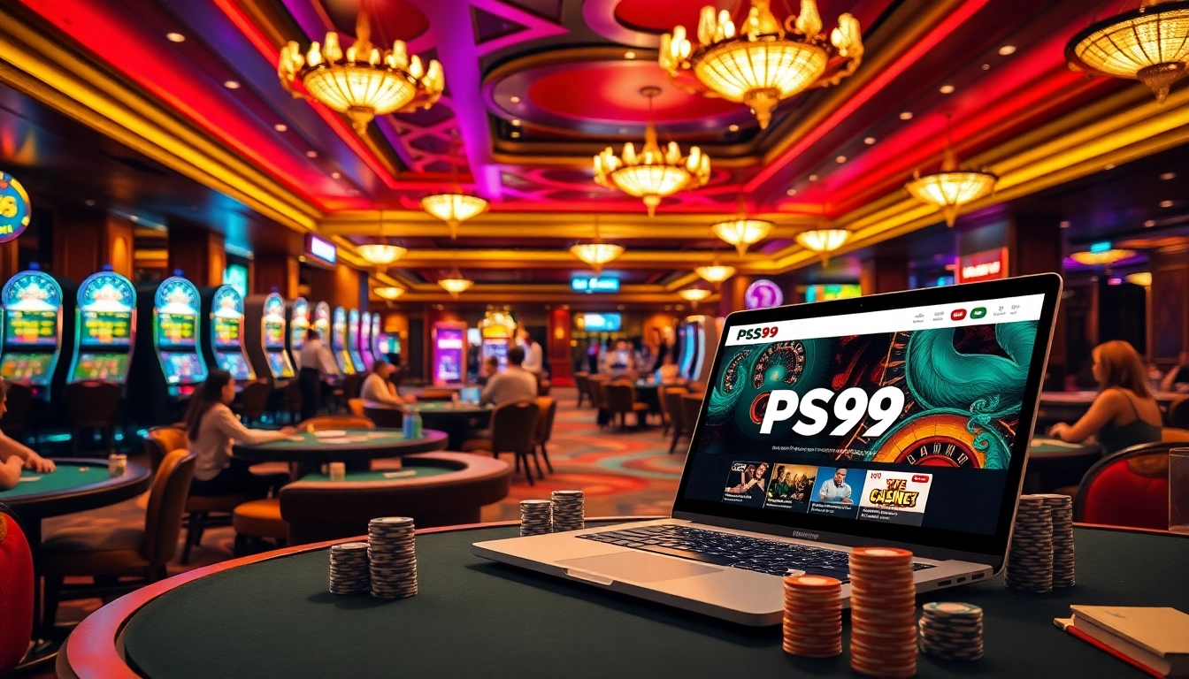 Gambling action at tables showcasing PS99 online gaming experience in a luxurious casino.
