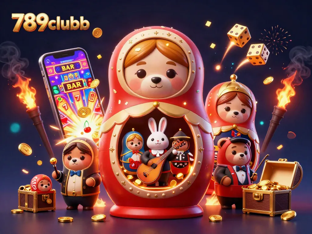 Experience thrilling casino gameplay with engaging features in 789clubb's vibrant 3D digital illustration.