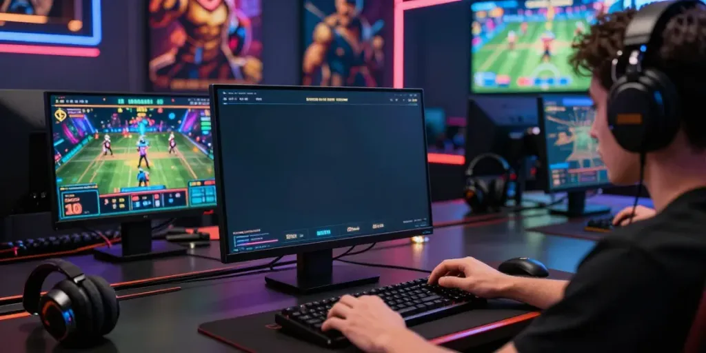 Player engaging with SV88 online gaming platform, showcasing excitement and immersive experience.