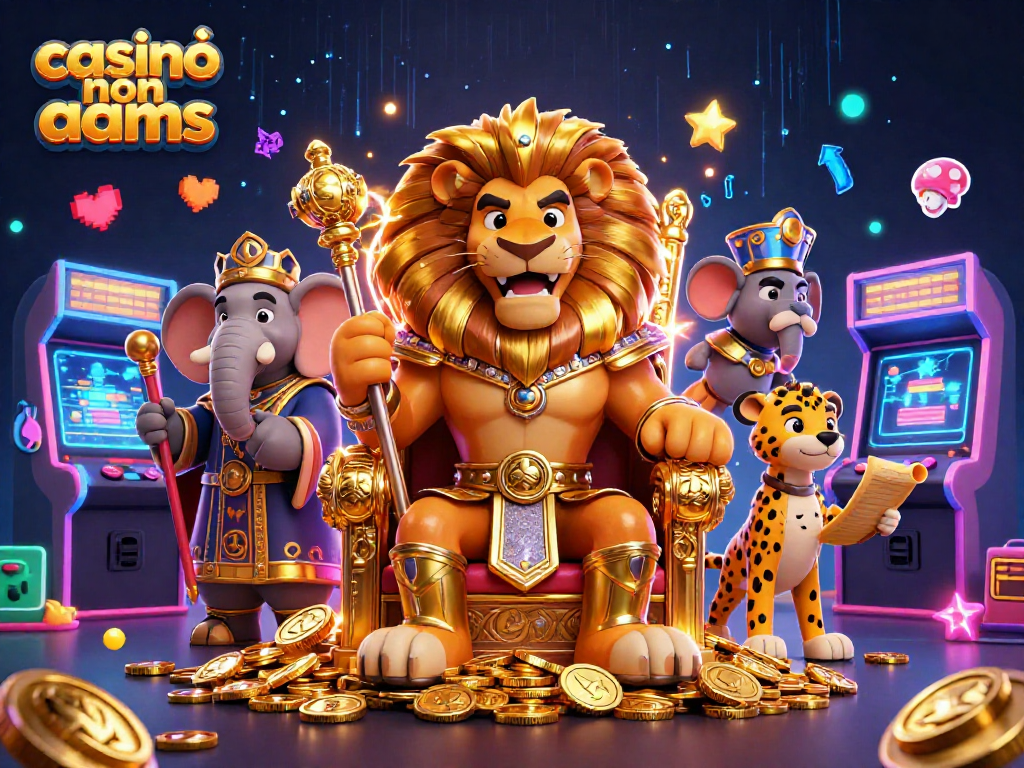 giochi nel casinò non aams con un leone reale, un elefante saggio e un ghepardo portatore di scroll.