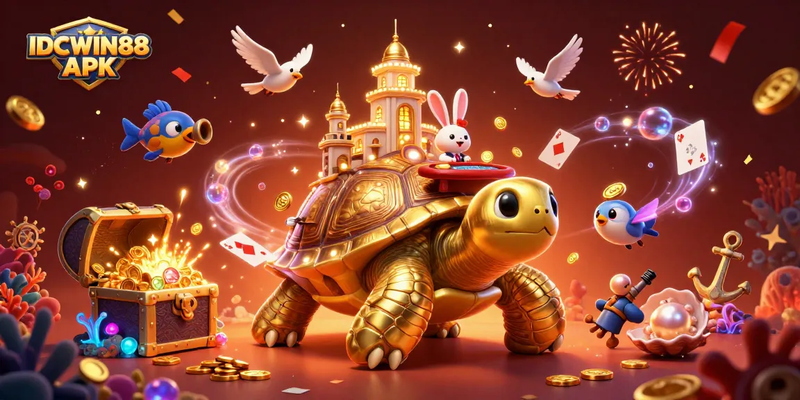 Engage in exciting gameplay with IDCWIN88 APK featuring vibrant 3D characters and casino elements.