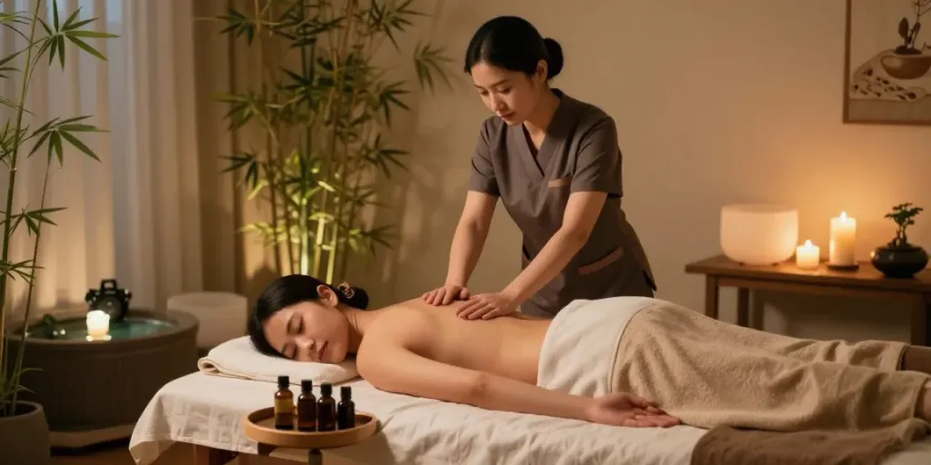 Relaxation and comfort during 의정부출장안마 session in tranquil massage studio.