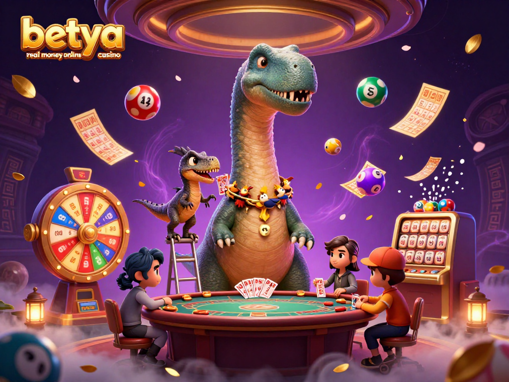 Engage with the thrill of betya real money online casino in this vibrant 3D scene.