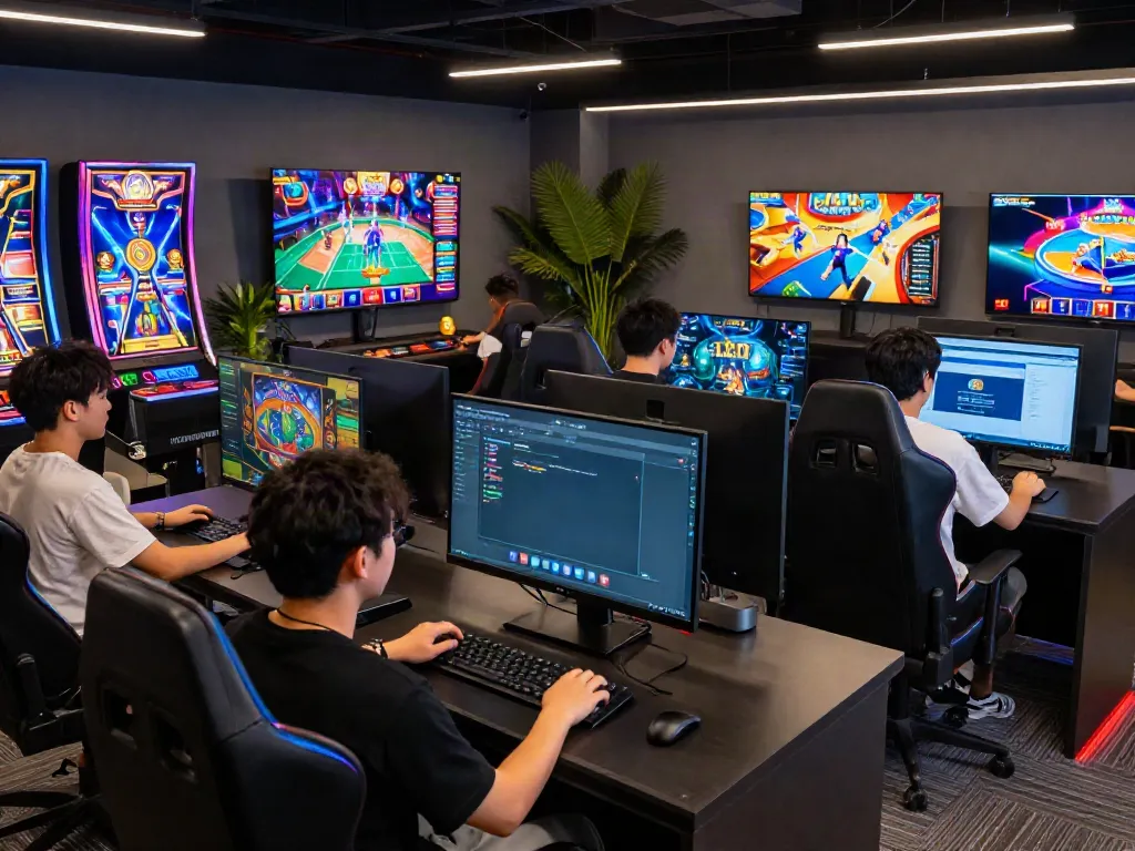 Engaged players using QQMacan alternatif in a vibrant gaming environment.