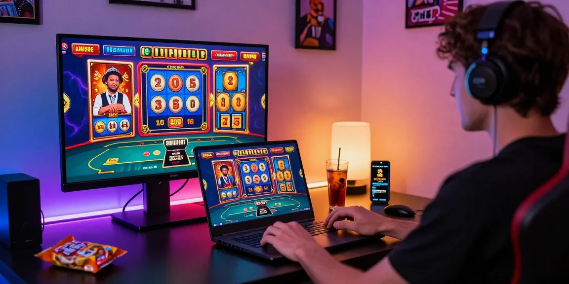 Player enjoying an exhilarating gaming experience on HAYWIN, surrounded by vibrant graphics and live dealer games, showcasing the modern online casino atmosphere.