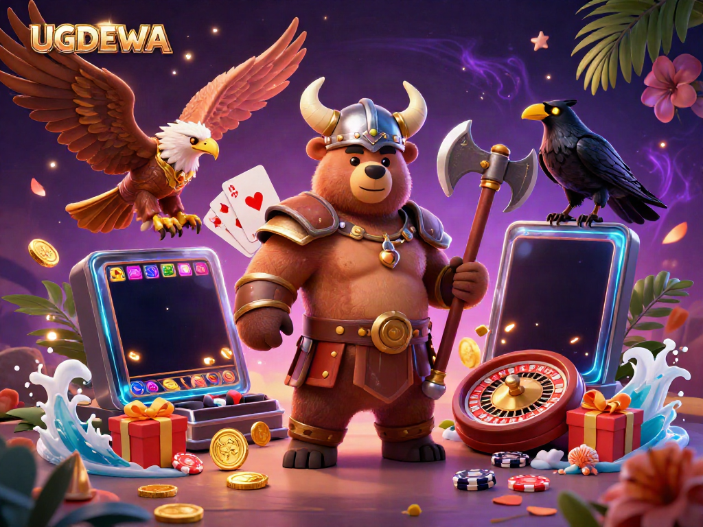 Engage in winning strategies with UGDEWA's exciting slot action and vibrant casino atmosphere.