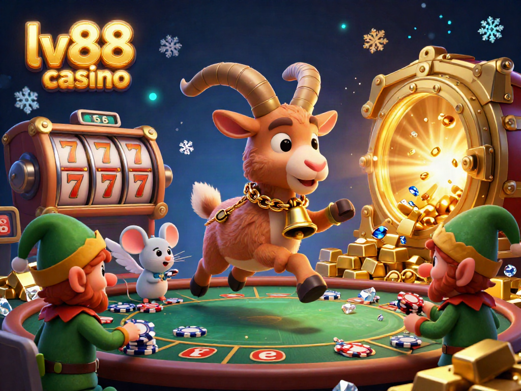 Experience the thrill of lv88 casino with a dynamic scene featuring characters and dazzling gaming elements.