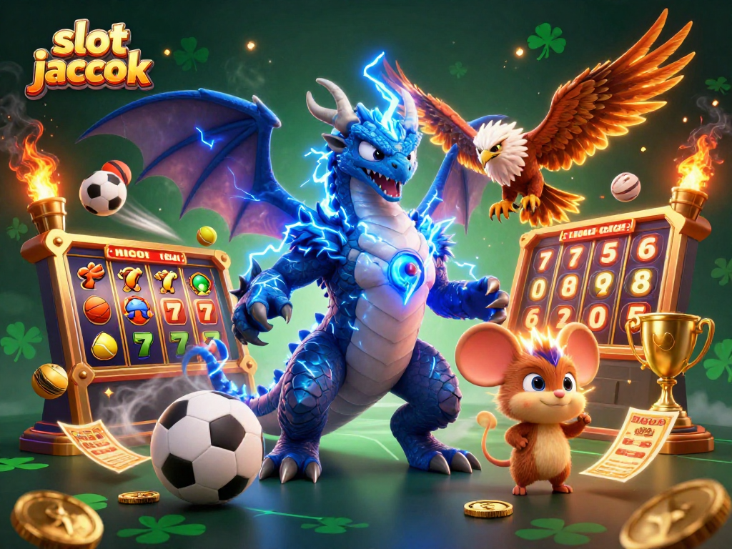Spin the slot jackpot reels with powerful characters in this vibrant casino-themed illustration.