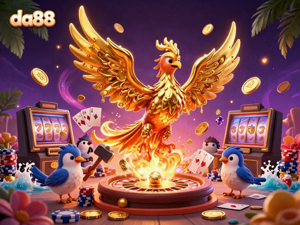 Experience thrilling wins at da88 with golden phoenix, coins, and dynamic casino games.